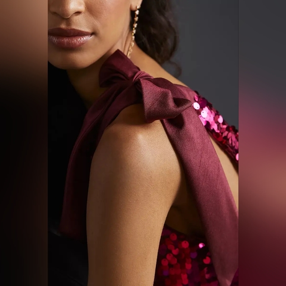 NWT Meave Anthro Barbie Pink Sequin Bow Top sz 1X - Picture 9 of 9